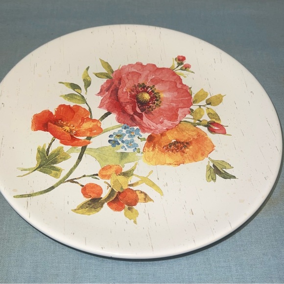 ♦️ Country Fresh glass lazy Susan with a floral design, 8 1/2 inches. Used - Picture 1 of 2
